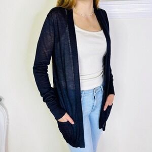 ✨Loft Women's Navy Light Weight Button Down Long Sleeve Cardigan Sweater, Sz S #